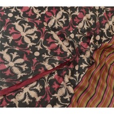 Sanskriti Vintage Sarees Pure Silk Printed Sari Quilting Felting Craft Fabric