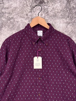 New Brooks Brothers The Friday Shirt Large Mens Purple Oxford Long