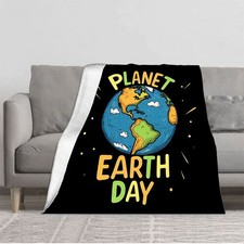Durable Soft  Warm Flannel Blanket - Cozy Earth-Themed Design for Sofa Travel