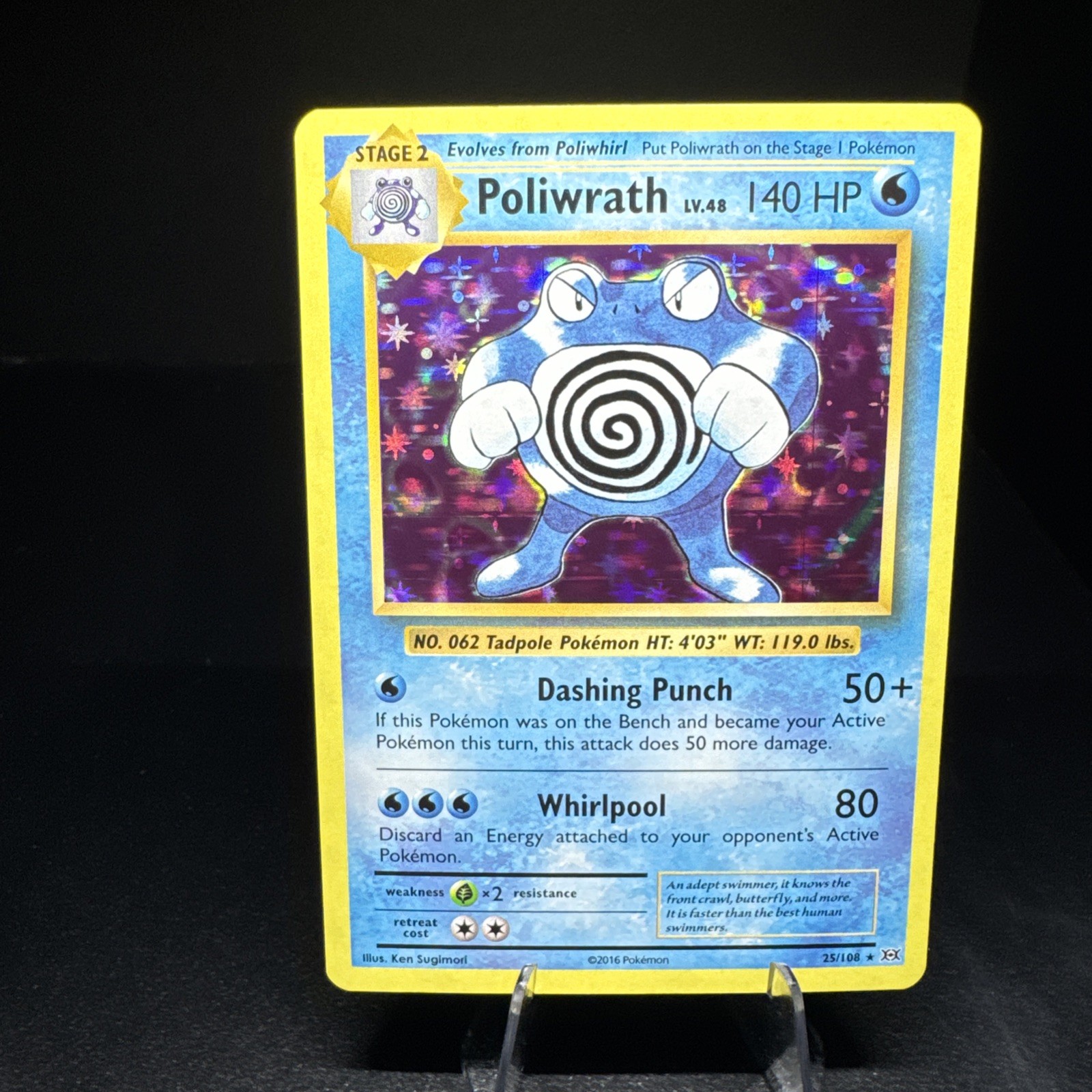 Pokemon Card Poliwrath Evolutions Holo Rare 25/108 Near Mint