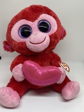 Ty Beanie Boos “Charming” the Red Monkey w/ Heart Valentine’s Day 9” Medium 
