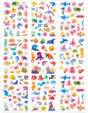 24 Sheets Ocean Stickers for Kids, 564 Pcs under the Sea Animal Waterproof Stick