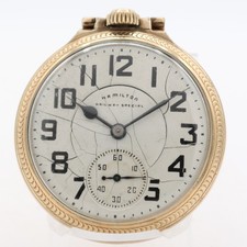 Vintage 16s Hamilton Railway Special Railroad Pocket Watch 992B Boxcar Numerals