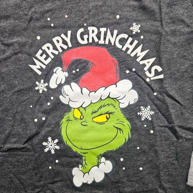 Camiseta City Threads Youth XL Gris Carbón Manga Raglán Feliz Navidad Foto 2 de 4