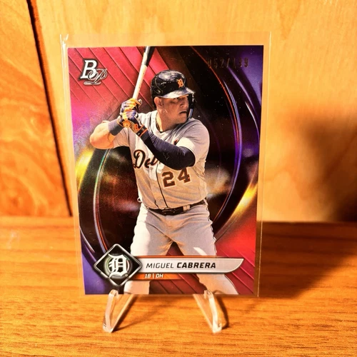 Miguel Cabrera 2022 Bowman Platinum #89 Pink Purple /199 HOF MVP Detroit Tigers