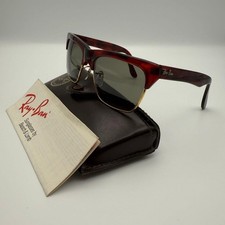 RAY-BAN B&L Austin Max W0923 Rectangle Sunglasses Gold Green Vintage USA Case