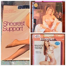 NEW 3 Assorted Vintage Lingerie Panty Hose Hosiery Nylons Sticky Bra Vtg Package