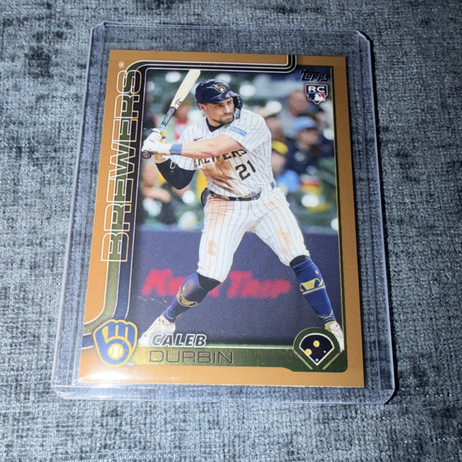 Topps 2025 Update Series Caleb Durbin Gold Parallel Rookie Brewers #US170 /2025