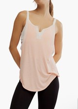 Free People Movement Batter Up Tank Top, Shelf Bra Size Medium Peach NWT 050