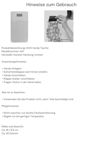 AHOI Padded Cotton Phone Sleeve with Flap Opening - Handmade Phone Case Coral - Picture 3 of 8