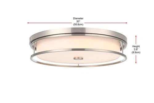 Living District Kolson 20" Led Flush Mount in Polished Nickel - Picture 8 of 8