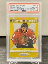 2013-14 Panini Prizm Pivotal Players GOLD 3/10 Patrick Kane PSA 8