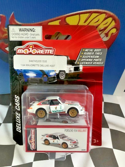 Jada Toys 2023 Majorette Deluxe Car Asst Porsche 934 Vaillant WHITE 269C