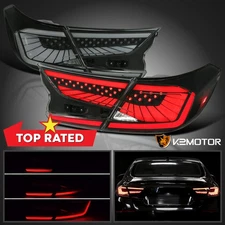 Black/Smoke Fits 2018-2022 Honda Accord Sedan Tail Lights LED Sequential Signal