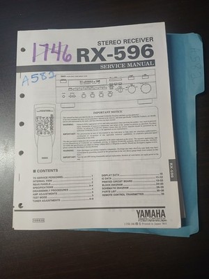 Yamaha RX-596  Service Manual Original Repair Book Stereo Receiver