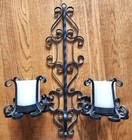 Wrought Iron Candle or Plant Holder, Wall Mount Home Decor — photo 1