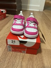 Nike Court Borough Low 2 Baby Toddler Shoes White And Pink Size 5C, BQ5453-100