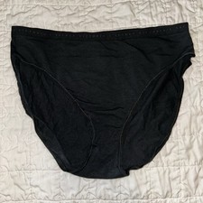 New NWT Victoria  s Secret Large L High Leg Brief Black Panties