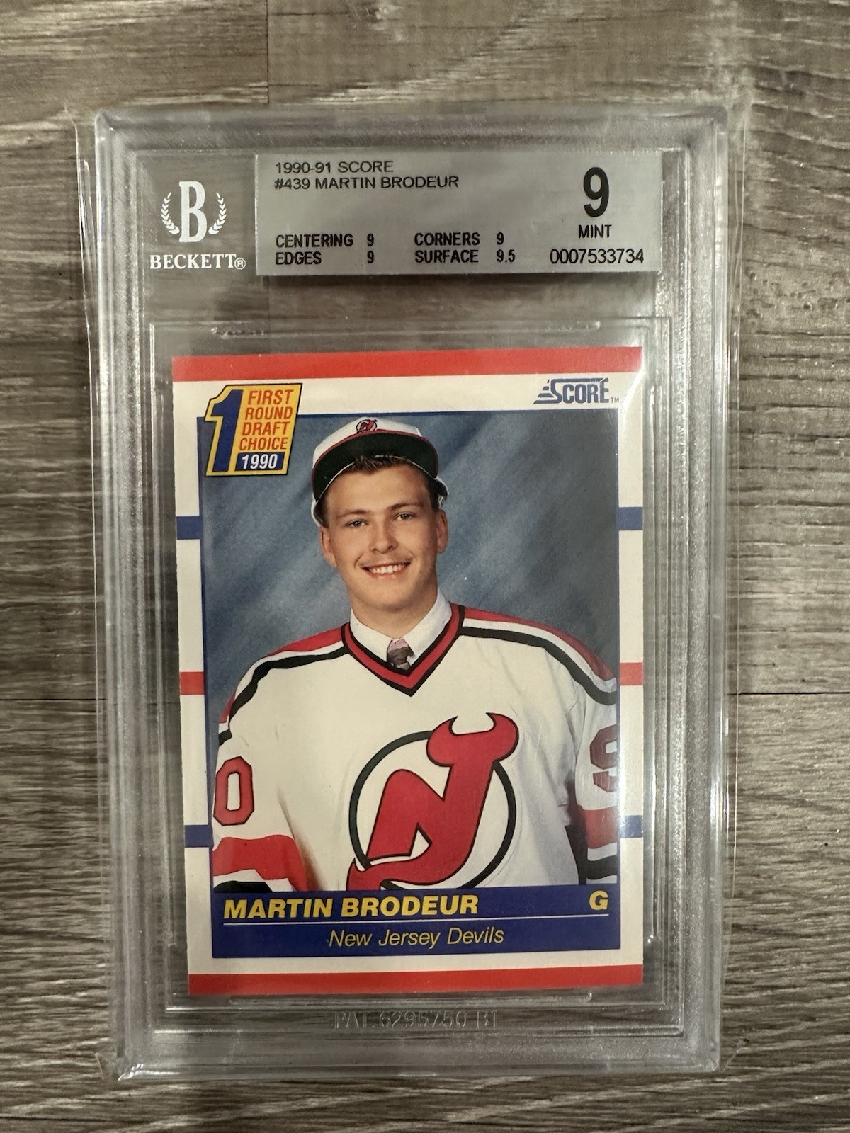 1990-91 Score Martin Brodeur 1st Round DP #439 BGS 9 Devils RC HOF