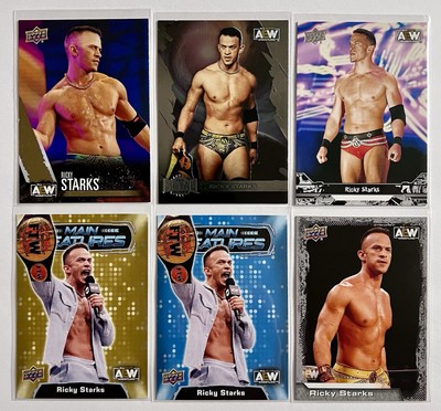 Ricky Starks (Saints) Lot 2022 Upper Deck AEW Main Features Insert Gold Parallel