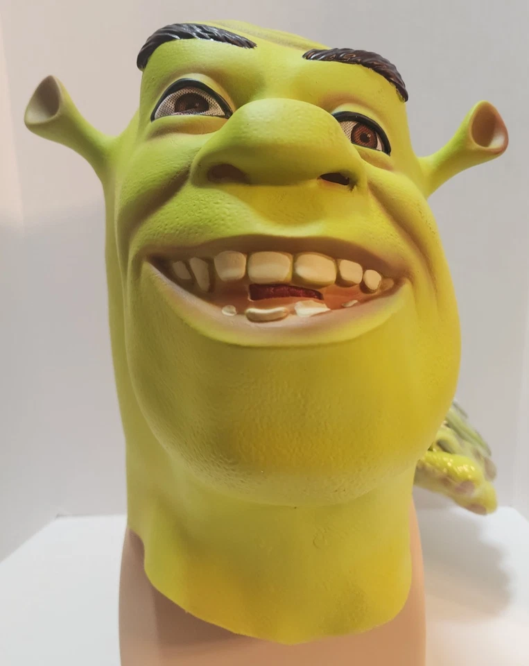 Shrek Mask & Gloves Hands Latex Spirit Halloween Costume Cosplay Brand New - Image 2 of 4