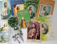St Jude Holy Cards Rosary Charms PRAY TO JESUS' COUSIN - TOUGH PROBLEMS New&Old2