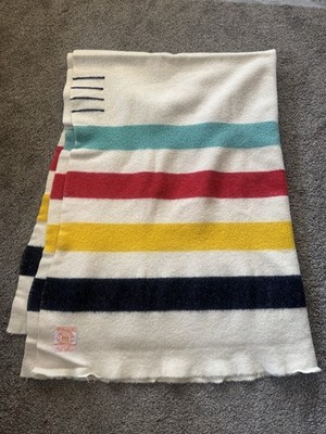 40〜50's HUDSON'S BAY ラグ Vintage Hudson Bay 4 Point Wool Blanket 82x64 READ | eBay