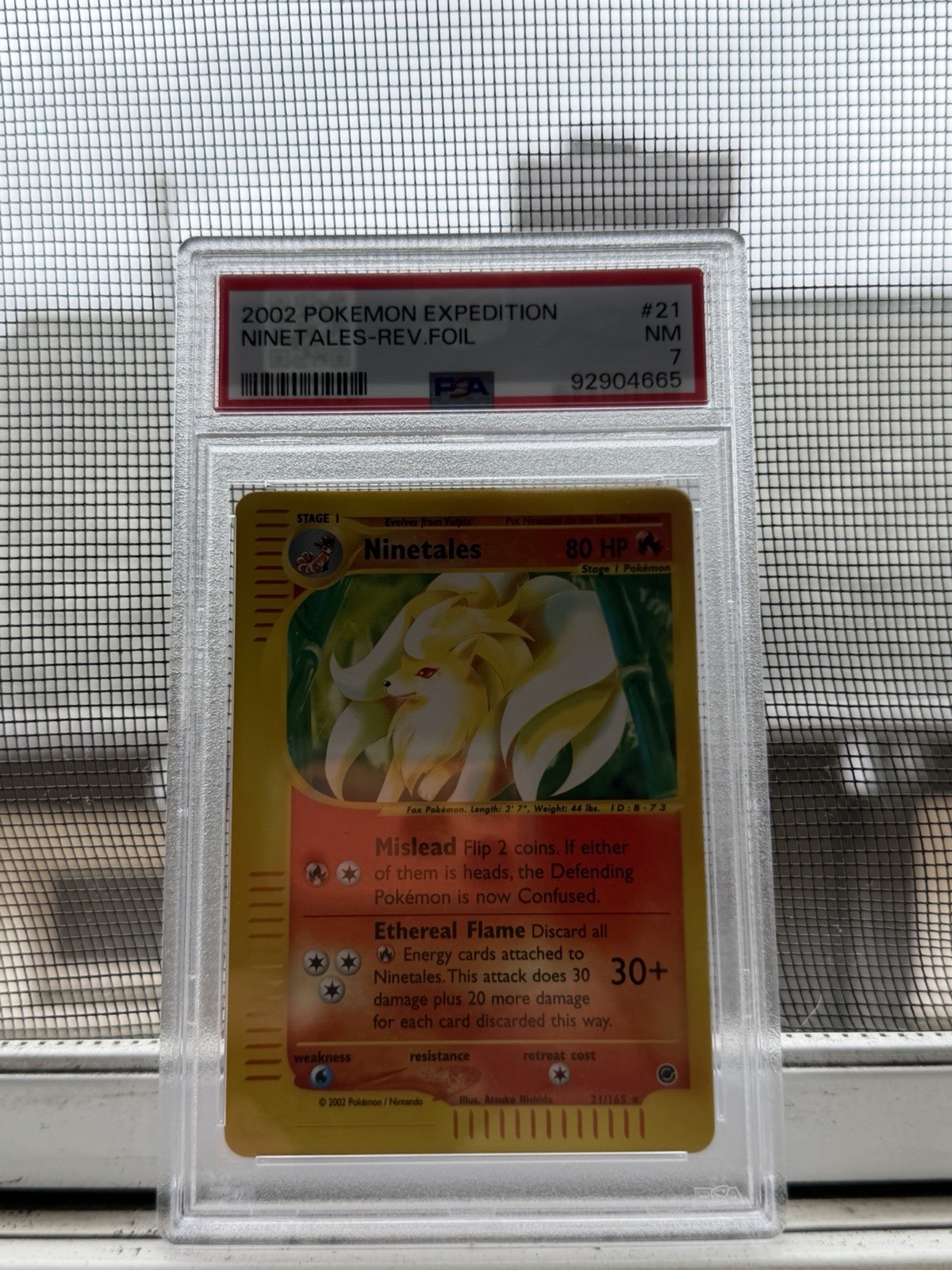 Pokémon Expedition Base Set Ninetales 21/165 Reverse Holo Rare PSA 7 or NM