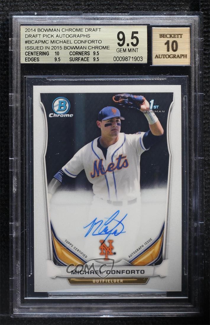 2014 Bowman Draft Chrome Pick Michael Conforto BGS 9.5 GEM MINT Auto 0na3