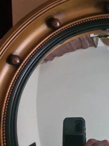 Vintage Convex Round Mirror with Gilded Frame Diameter Approx 40cm - Picture 7 of 16