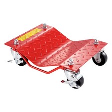 8000 lbs Capacity Heavy-Duty Steel Wheel Dolly Set of 4 with Brakes, Red