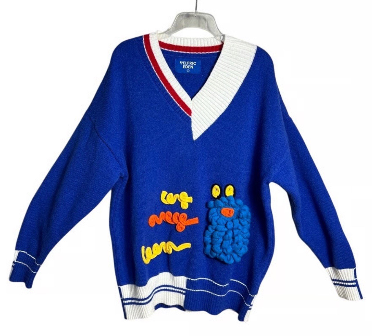 XXL Aelfric Eden Sweater Pullover Men's Cookie Monster Oversized V Neck