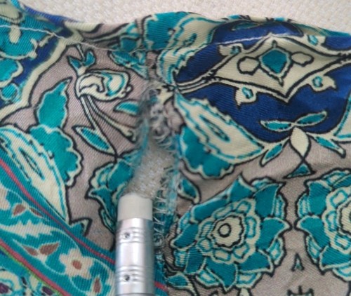 JOHNNY WAS Seidenkleid Etuikleid Tunika S Paisley Knopfleiste Langarm lockere Passform - Bild 10 von 10
