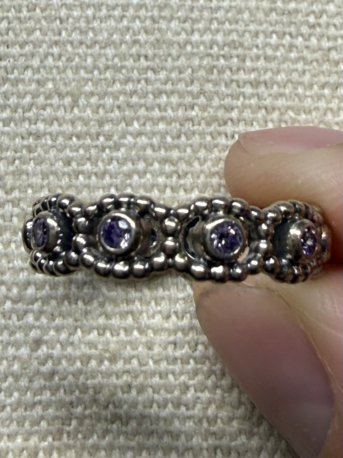 Authentic Pandora Her Majesty Stackable Ring with… - image 1