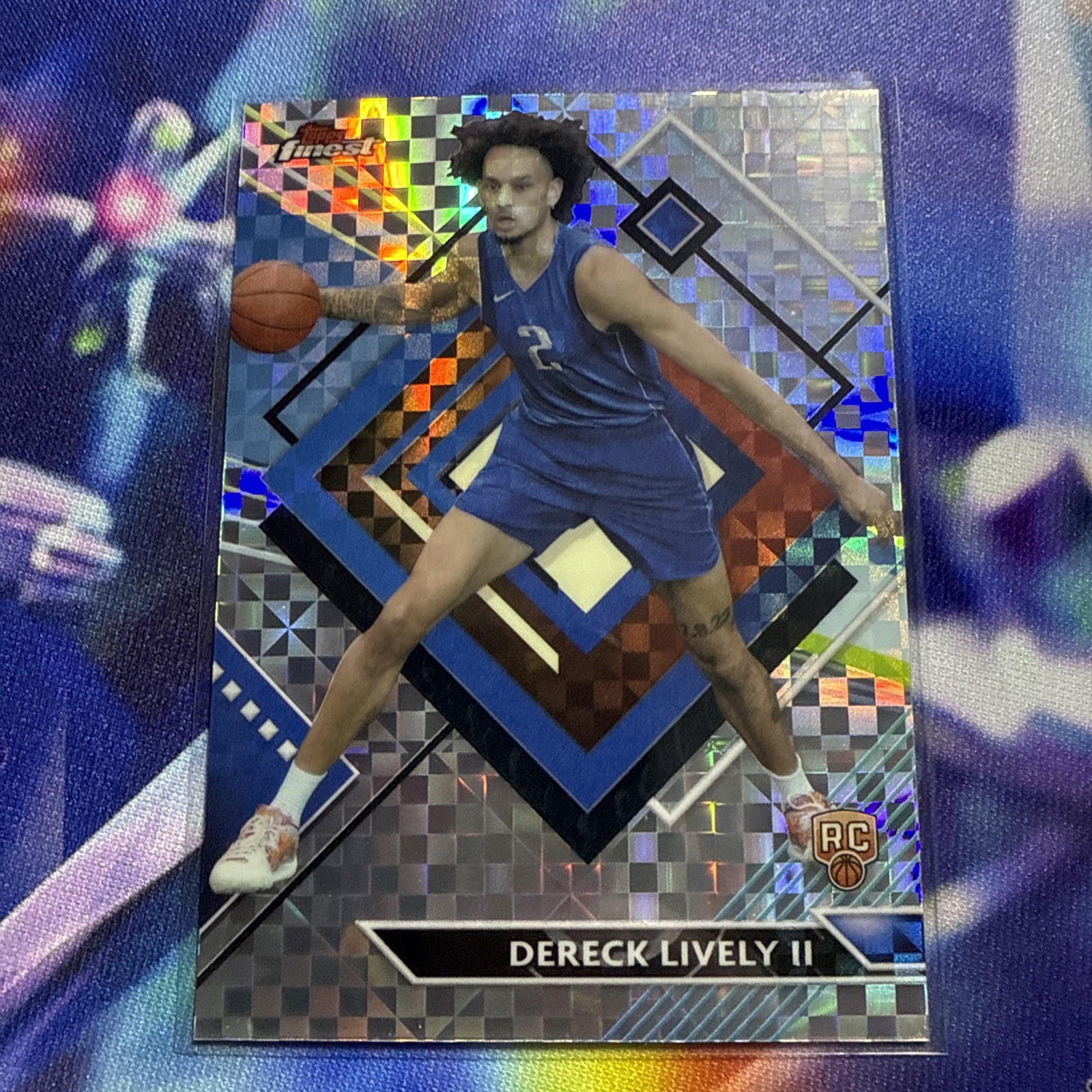 2023-24 Topps Finest Dereck Lively II RC Checkerboard Refractor RARE SP #279