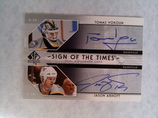 2006-07 SP Authentic Sign of the Times Tomas Vokoun Jason Arnott #ST-VA Auto