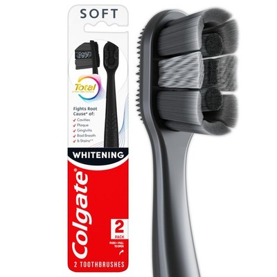 Colgate Total Active Prevention Soft Bristle 1 Count (Pack of 2), Black
