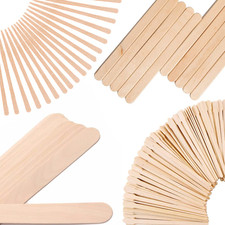 4 Style 300 Pcs Assorted Wooden Wax Sticks for Body Legs Face and Small Medium L