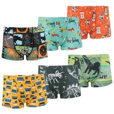 MooMoo Baby 6 Packs Little Boy Boxer Briefs Dinosaur Toddler 4-5T, Multicolor