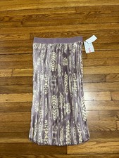 LulaRoe Accordion Pleated Midi Skirt Purple Boho Stretch Women's Small NWT