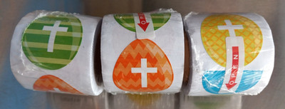 Easter Egg Cross Stickers 100ct. (3 Roll Lot) - New