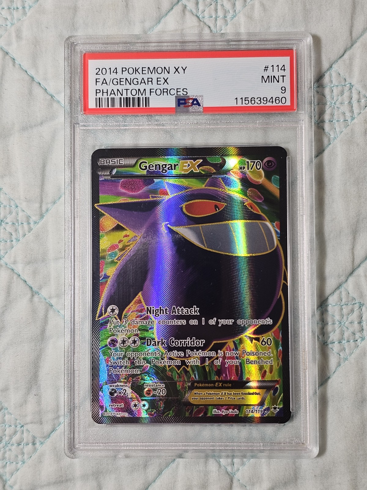 Gengar EX (114 Full Art) 114/119 XY - Phantom Forces Psa 9