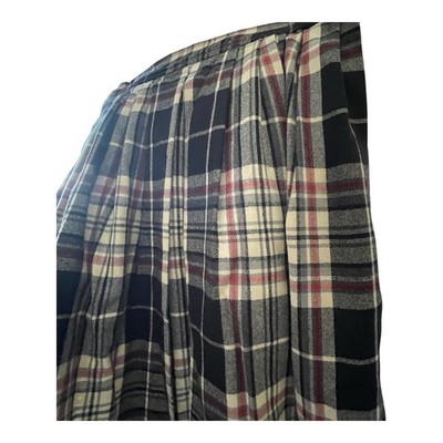 Vintage YVES Saint Laurent Rive Gauche Women's Plaid Pleated Skirt