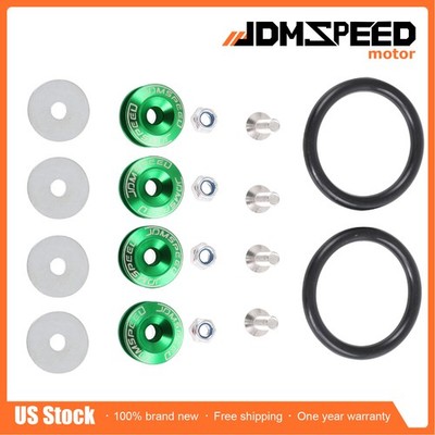 JDMSPEED New Universal Green CNC Billet Bumper Trunk Quick Release Fastener Kit