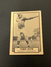1962 Topps CFL Mini TOBIN ROTE  #143 CENTERED  EX + TORONTO ARGONAUTS