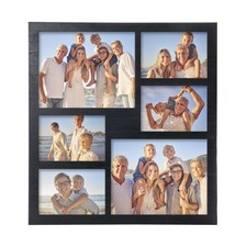 Collage Picture Frame 5x7 and 8x10 Photos -Large Size 6 Openings Black Pictur...