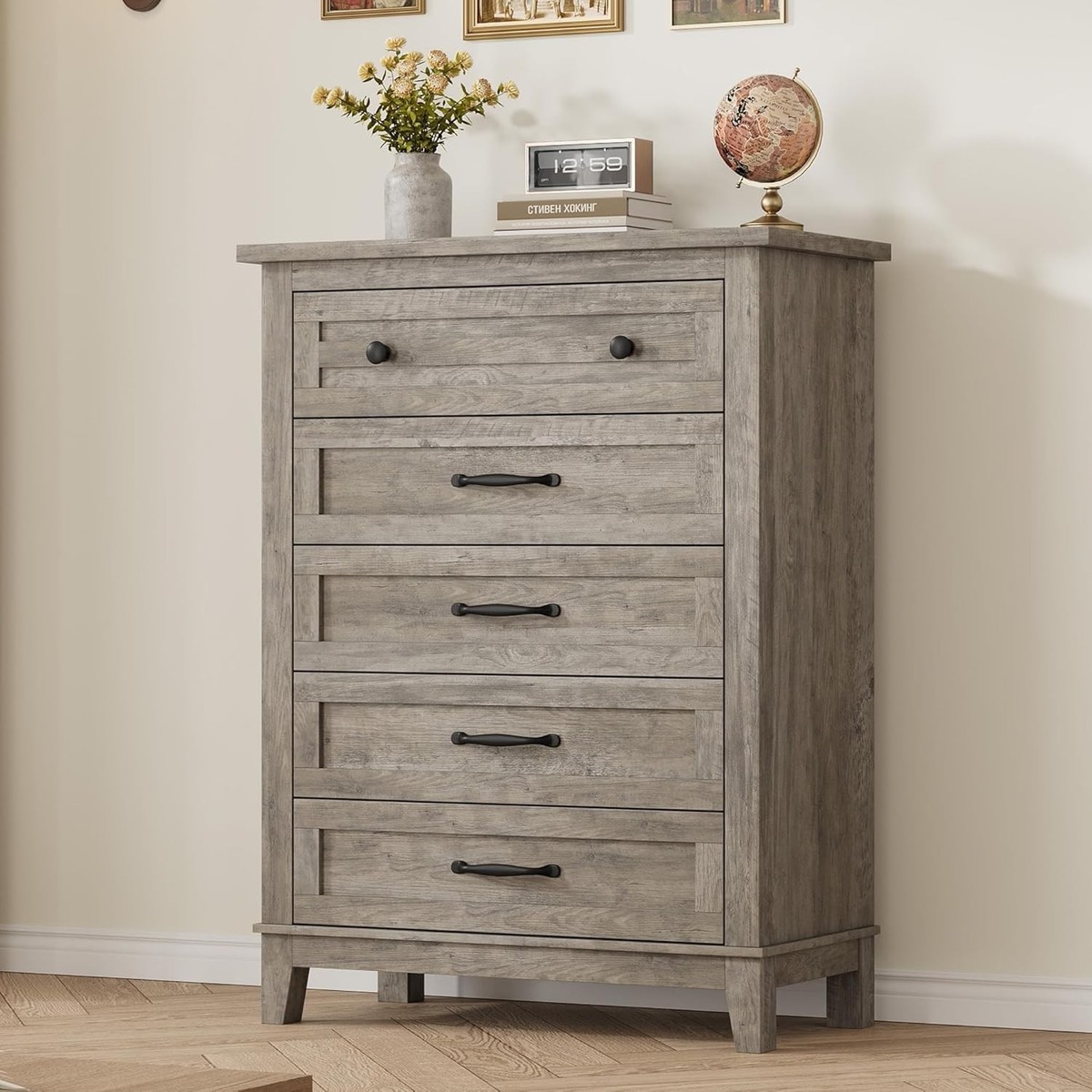 Wooden 5 Dresser for Bedroom 41.3" Tall Vertical Drawer Dresser w/ Large Storage | eBay Wooden 5 Dresser for Bedroom 41.3" Tall Vertical Drawer Dresser w/ Large Storage | eBay