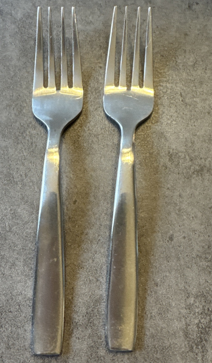 Oneida Metra Glossy Stainless Steel 2-Piece Salad Fork Set 6.25 Inch
