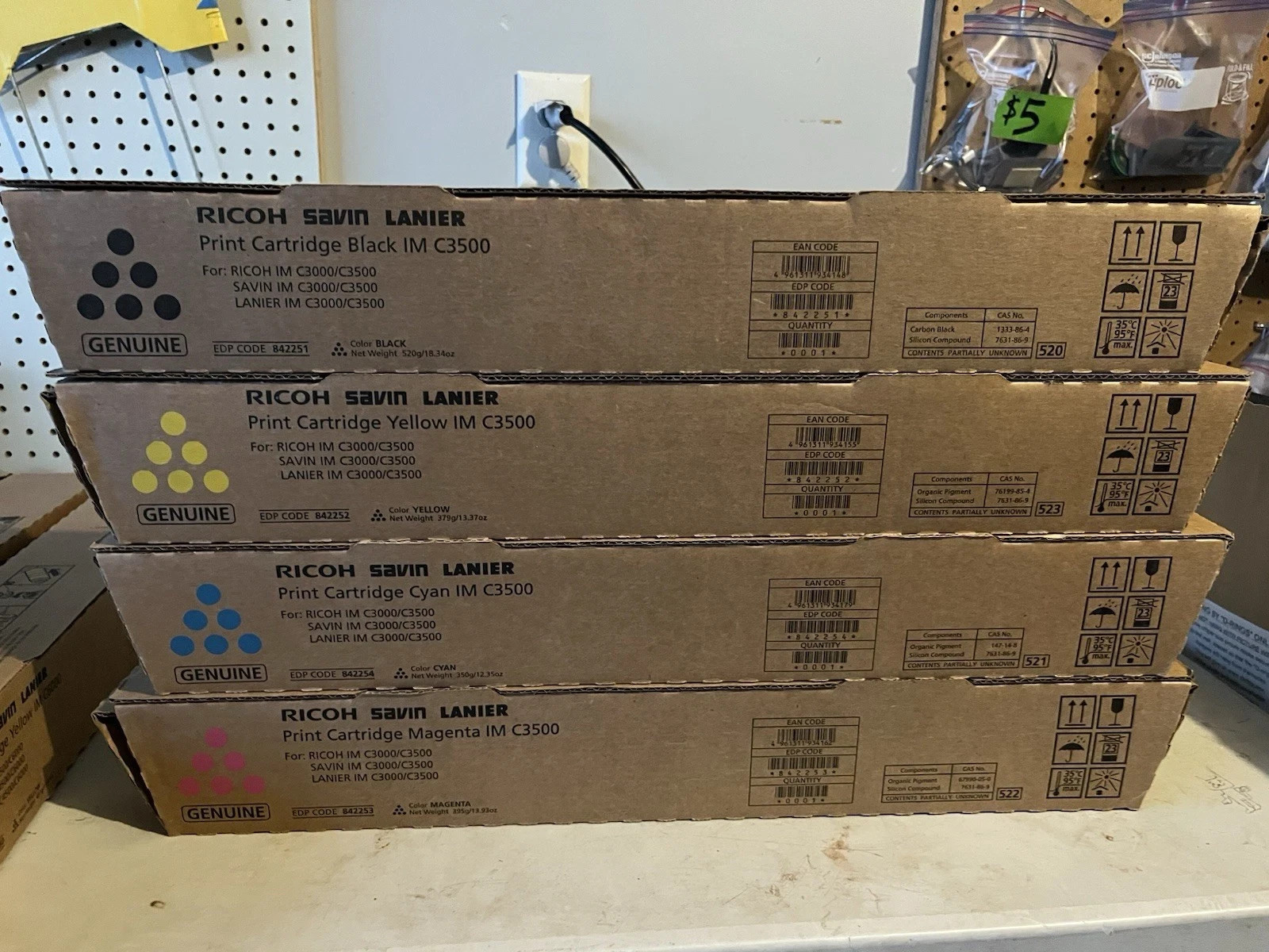 Ricoh Savin Lanier IM C3500 Toner Cartridge CMYK Set of 4 OEM NEW Sealed