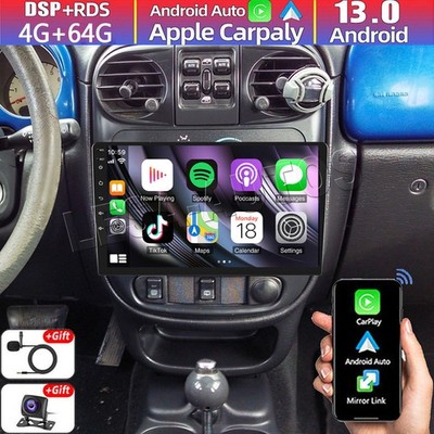 4+64GB Android 13 Carplay Car Radio Stereo GPS For Chrysler PT Cruiser 2003-2005